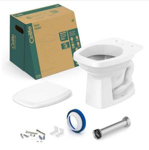 Vaso Sanitário  Convencional e Assento PP Like Branco e Kit de Instalação