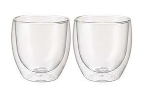 Conjunto com 2 Copos de Vidro 80ml Parede Dupla