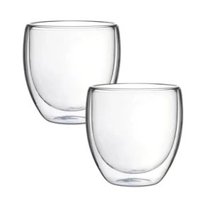 Conjunto C/ 2 Copos de Vidro 200ml Parede Dupla