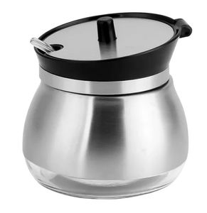 Açucareiro em Vidro 300ml com Revestimento Inox