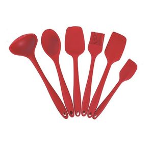 Jogo de Utensílios em Silicone Vermelho 6 Peças Kitchen