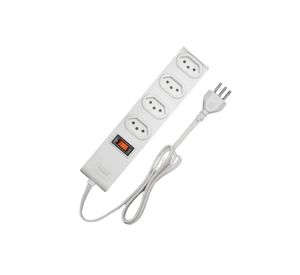 Filtro de Linha com 4 Tomadas 2P+T 10A/250V Branco Cabo 1m