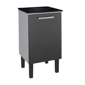 Balcão Aço Venus Porta Preta com Tanque 50cm Preto