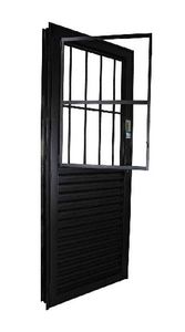 Porta Standard Mista c/ Postigo Laminada 84x215cm Esquerdo Black
