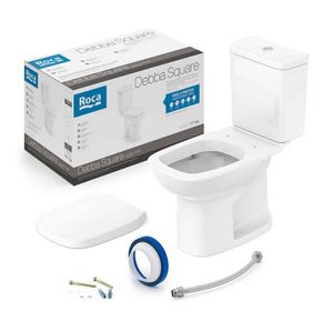 Bacia com caixa Acoplada e Kit Instalação Debba Square Branco Bacia com caixa Acoplada e Kit Instalação Debba Square Branco