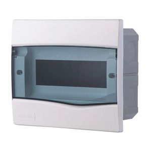 Quadro Distribuição Embutir Para 9 DIN ou 6 NEMA Porta Transparente