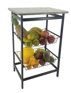 Fruteirão Extra Premium Fixo Preto C/ Pedra Granito