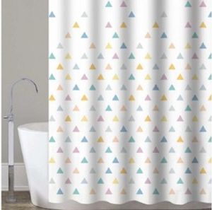 Cortina para Box em Poliéster 180x180cm Estampa Triângulos