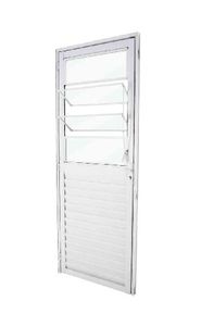Porta Standard Mista Basculante 84x215cm Vidro Liso Esquerdo