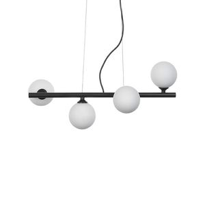 Pendente Aço e Vidro Jabuticaba 4xG9 Preto