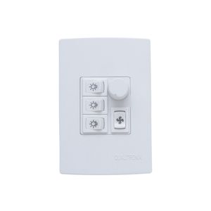 Controle para Ventilador e Luminosidade de 3 Lâmpadas Rotativo Branco Controle para Ventilador e Luminosidade de 3 Lâmpadas Rotativo Branco