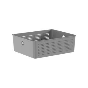 Cesto Organizador Flow 5,4 Litros 27x22cx09cm Chumbo
