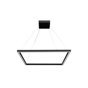 Pendente Led Perfiline Quadrado 40W 1 Aro 3.000K Bivolt Preto 60x60cm