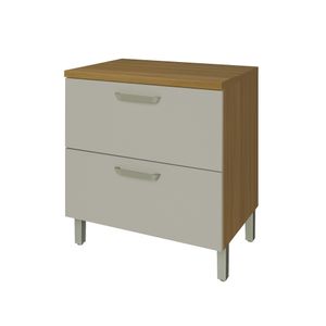 Balcão Princesa 1 Porta 1 Gaveta MDF 80cm Freijó/Off-White