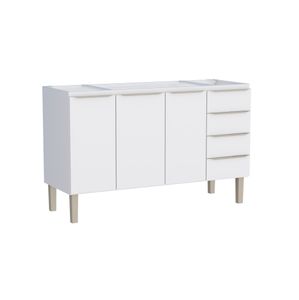Balcão Aço para Cozinha Flora 144,6cm Branco