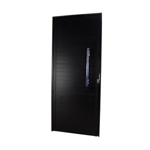 Porta Lambri Nobre com Puxador Curvo 90x215 R4,7 Esquerda Black