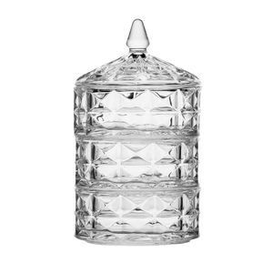 Bomboniere de Cristal 3 Camadas Empilhável 13x23,5cm