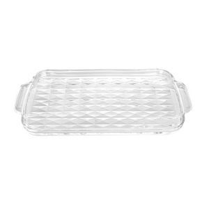 Bandeja de Vidro Retangular com Alça 33,6x20cm