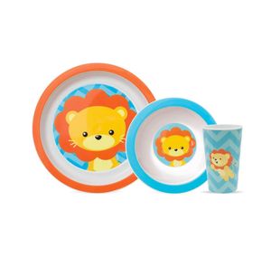 Kit Refeição Baby Fun Leão Multicolor Kit Refeição Baby Fun Leão Multicolor