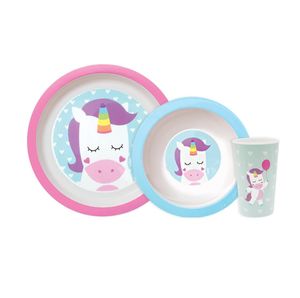 Kit Refeição Baby Fun Unicórnio Multicolor Kit Refeição Baby Fun Unicórnio Multicolor