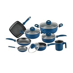 Conjunto de Panelas 8 Peças Ibiza Blue Alumínio Revestimento Cerâmico