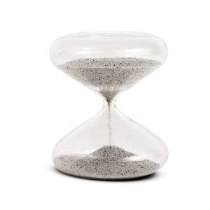 Ampulheta em Vidro 14x12cm Areia Cinza