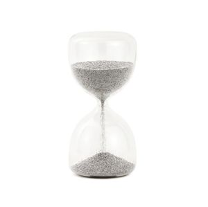 Ampulheta em Vidro 16x8cm Areia Cinza