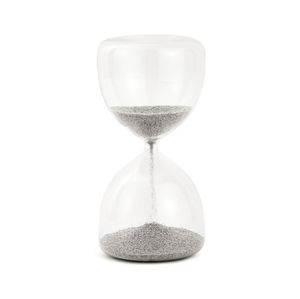 Ampulheta em Vidro 20x10cm Areia Cinza