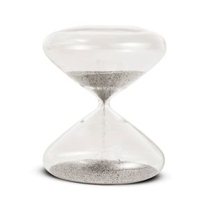 Ampulheta em Vidro 20x16cm Areia Cinza