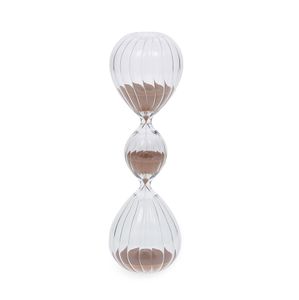 Ampulheta em Vidro 27,5x8cm Areia Bege