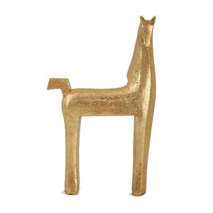 Escultura em Poliresina Cavalo Dourado Tamanho Grande
