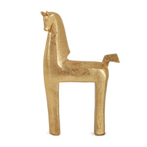 Escultura em Poliresina Cavalo Dourado Tamanho Médio