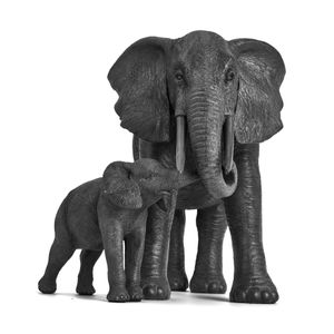 Escultura em Poliresina Elefante Preto Mãe