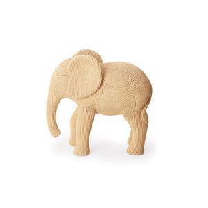 Escultura em Poliresina Elefante Bege Espiral Médio