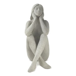 Escultura em Poliresina Mulher Cinza