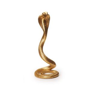 Escultura em Poliresina Serpente Dourada
