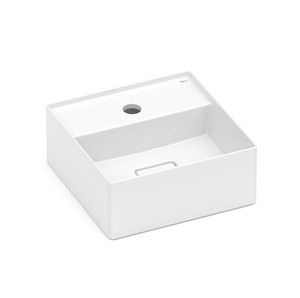 Cuba Apoio Quadrada 30x30cm com Mesa T7 Terra Branco