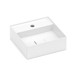 Cuba Apoio Quadrada 35x35cm com Mesa T8 Terra Branco