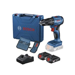Parafusadeira Furadeira Impacto GSB185LI-2BX 18V com Maleta, 2 Baterias e 23 Acessórios Parafusadeira Furadeira Impacto GSB185LI-2BX 18V com Maleta, 2 Baterias e 23 Acessórios