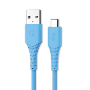 Cabo USB Tipo C Emborrachado 3A 1,2 metros Azul Cabo USB Tipo C Emborrachado 3A 1,2 metros Azul