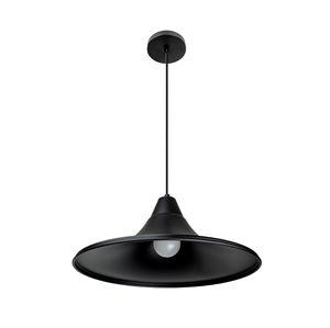 Pendente Téo 1xE27 Bivolt Alumínio 38cm Preto Liso