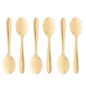 Conjunto com 6 Colheres Mesa Inox 19cm Gastro Dourado