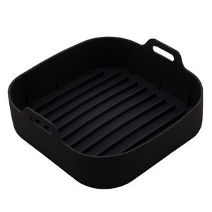 Forma de Silicone Quadrada para Air Fryer 20cm Preta