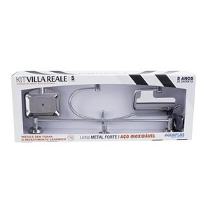 Kit Acessórios para Banheiro 5 Peças Villa Reale Dupla Face Cromado