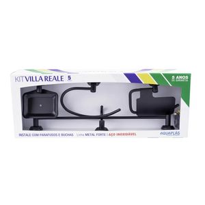 Kit Acessórios para Banheiro 5 Peças Villa Reale Black Matte