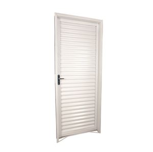 Porta Veneziana Laminada Inova 60x215cm Requadro 12cm Esquerda Branca