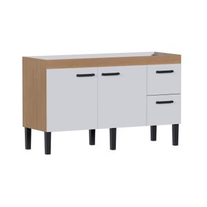 Balcão MDF Sabiá para Pia 1,50m Jequitibá/Branco