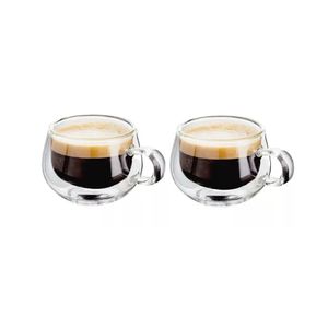 Jogo com 2 Xícaras de Café Parede Dupla 150ml