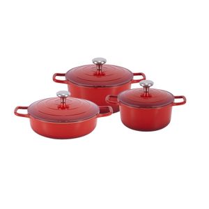Conjunto Caçarola 3 Peças com Indução Amalfi Rosso Conjunto Caçarola 3 Peças com Indução Amalfi Rosso