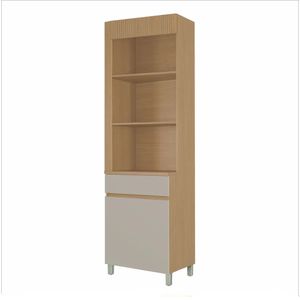 Paneleiro Realeza Torre Angular 1 Porta 1 Gaveta MDF Premium 65 cm Carvalho/Greige